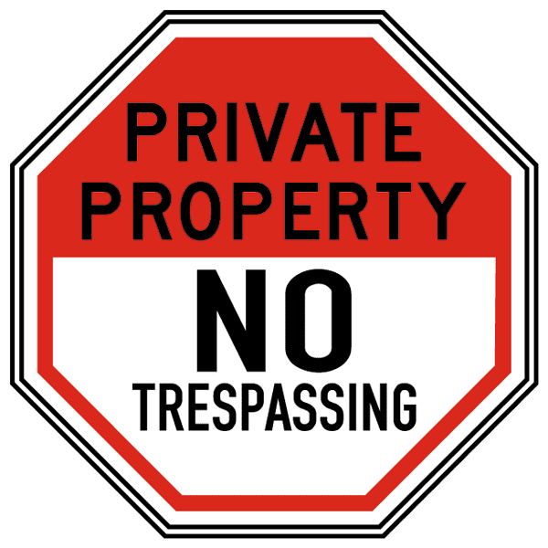 No Trespassing CGSignLab Victorian Card Window Cling 5-Pack 27x18 